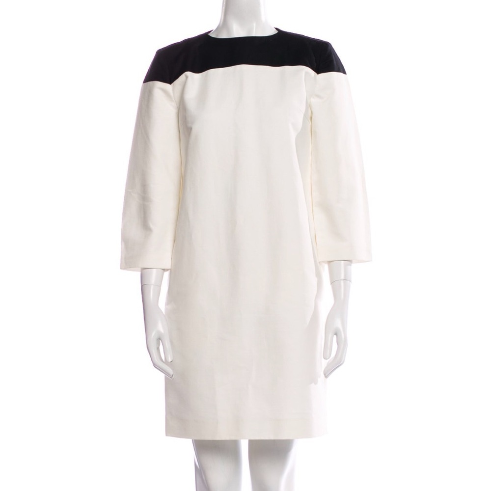 Sofie D'Hoore 3/4 sleeve white and black dress cotton